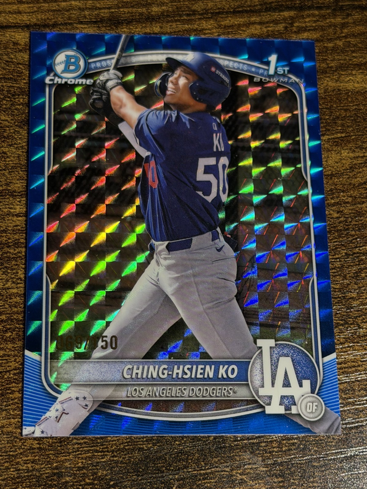 CHING-HSIEN KO 2025 Bowman Chrome #BCP-224 Dodgers 1st Blue Geometric /150