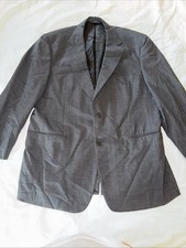 SAMUELSOHN 1-Button Black Satin Lapel Wool Tuxedo Dinner Jacket Evening Mens 46L