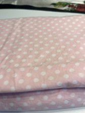 Pottery Barn Pink w White Polka Dots Flat Twin Size Sheet READ