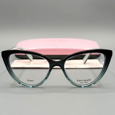 Kate Spade Aubrie Black Teal Cat Eye Eyeglasses 48-15-135 READ