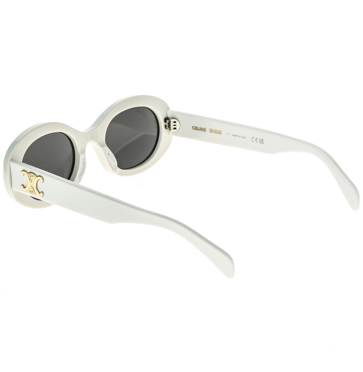 CELINE CL40194U 40194 TRIOMPHE Paris White Gold Logo Oval Unisex