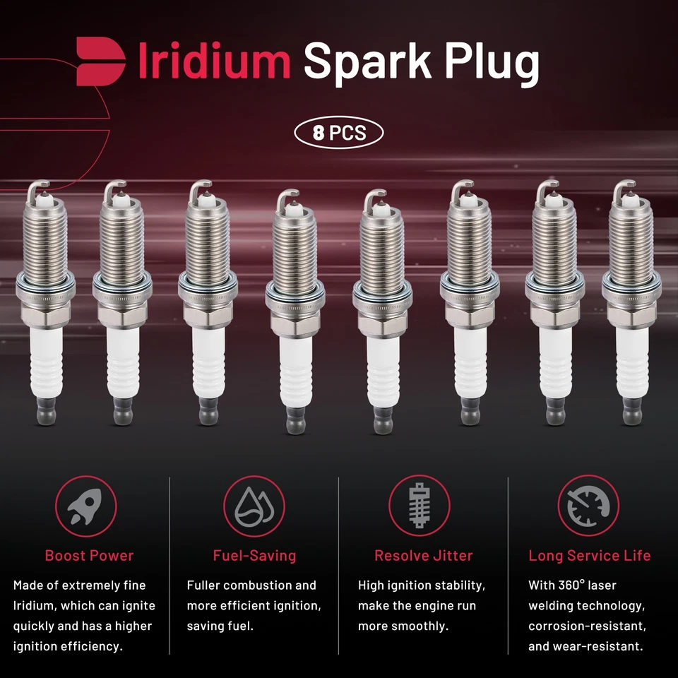 6858 Set of 8 Iridium Spark plugs For 2008-2014 Lexus IS F 5.0L V8 - Image 3 of 4