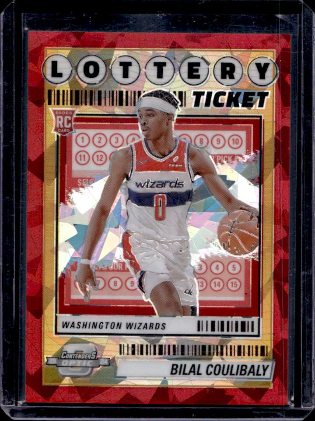 2023-24 Contenders Optic Bilal Coulibaly Lottery Ticket RC Red Cracked Ice #/175
