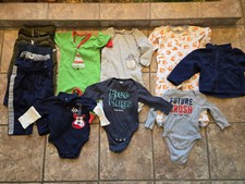 Lot Baby Boy Clothing 12 Month Long Sleeve Pants Pajama Fleece Jacket Body Suit