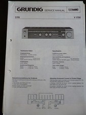 Manuale di servizio originale Grundig amplificatore V 1700