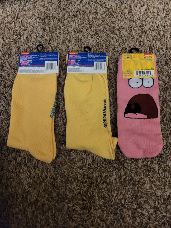 4 Pares de Calcetines Bob Esponja Talla 9-13 Crew y Tobillo Nickelodeon Patrick Foto 3 de 4