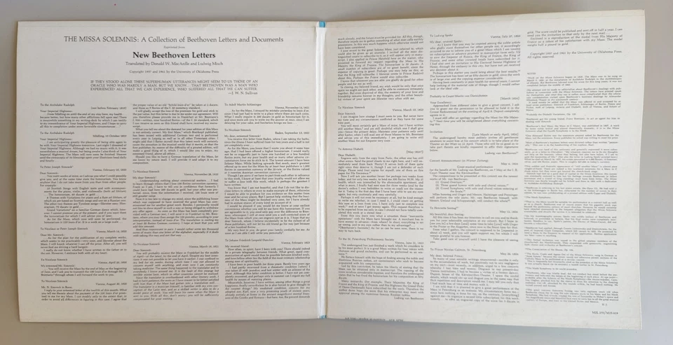 Beethovan Missa Solemnis LPs Leonard Bernstein NY Philharmonic VG+ Box Set 1972 Foto 4 de 4