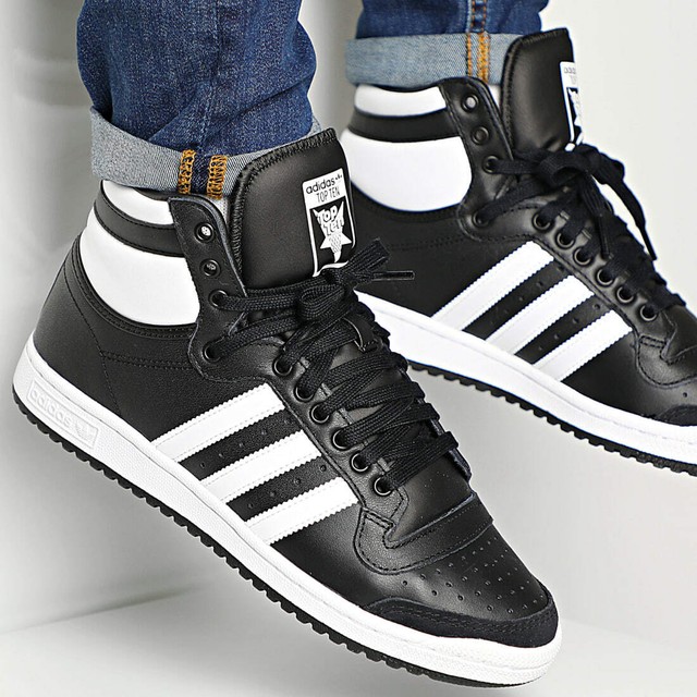Size 9.5 - adidas Top Ten High Black White for sale online | eBay
