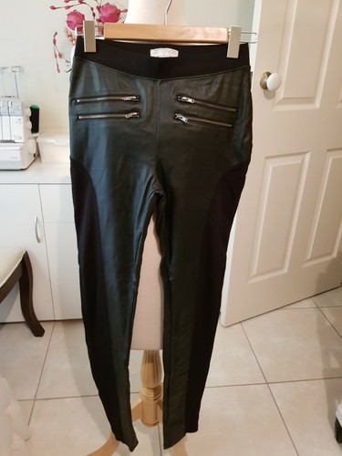 Ladies Black Faux Leather Pants 