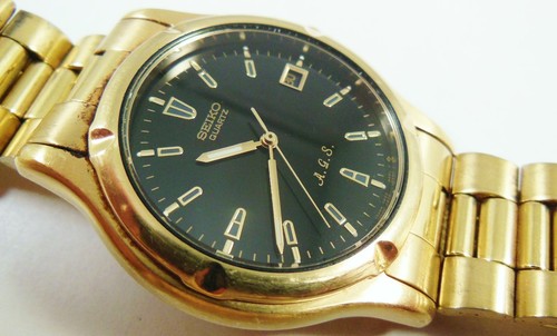 Seiko Dorado Base Metal 7m22-8a6l muestra Reloj festivo | eBay