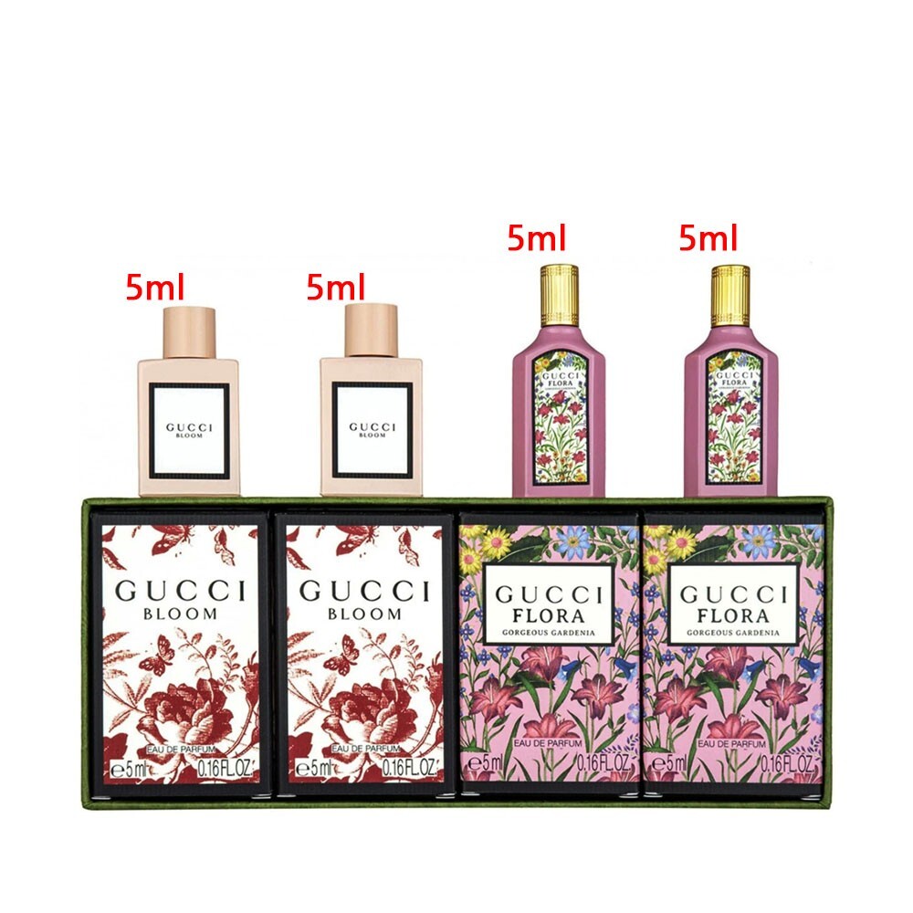 GUCCI FLORA 香水セット 5ml x 2 Gucci 4-PC Mini Perfume Gift Set(2 x Bloom 5ml+ 2 x Flora Gorgeous