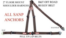 Off Road Seat Belt 3 Point All Snap In Racing 2 Buggy Bt Y Harness Brown
