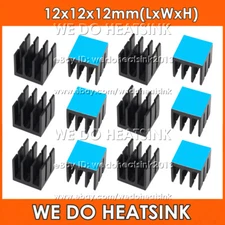 12x12x12mm Black Anodized Heatsink Radiator Cooler With Thermal Pad for CPU IC