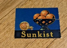 Vintage SUNKIST ORANGES Poster / Cinderella Stamp