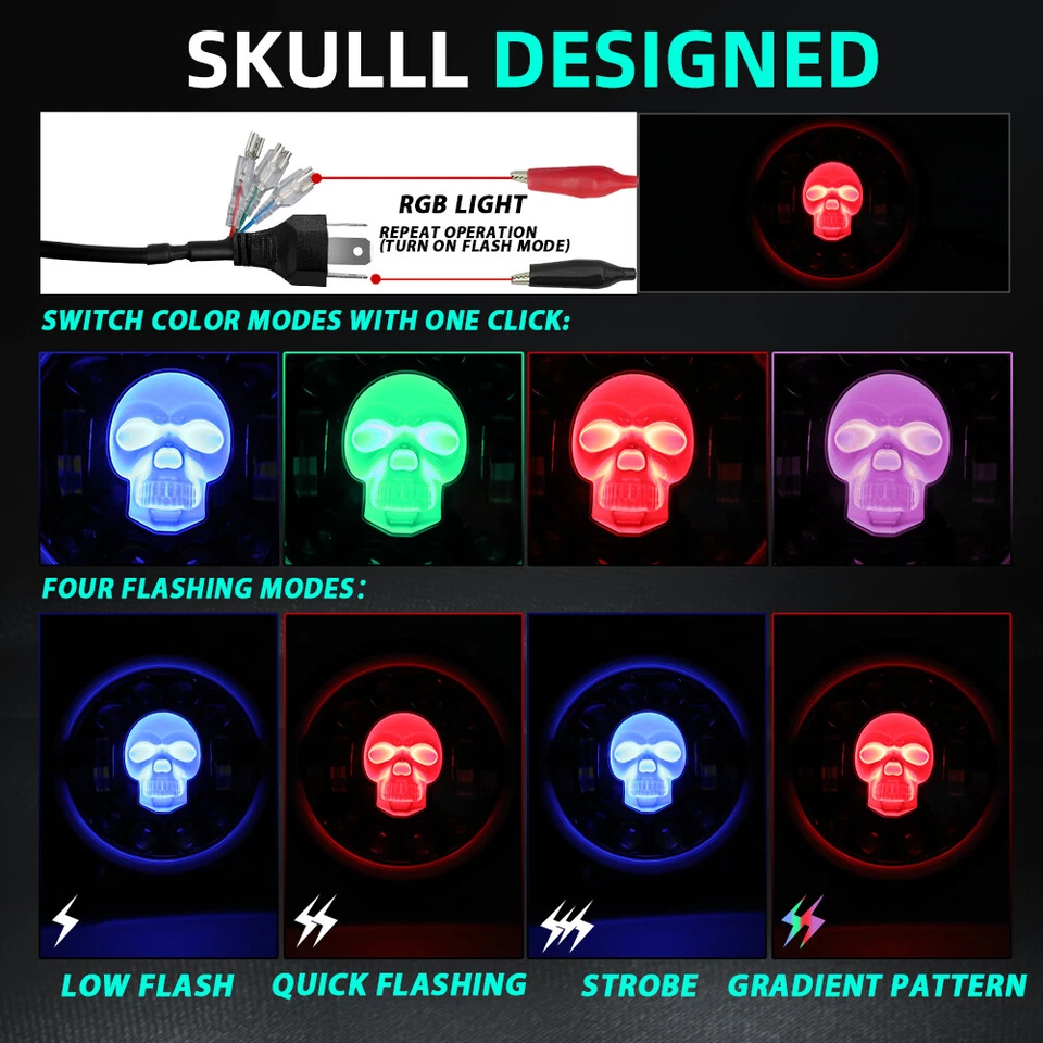 For Victory V92 C/SC/TC Kingpin Vegas 7" LED Headlight Assembly Turn Signals DRL - Image 3 of 4