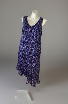 Venezia Purple blue Sleeveless High low Women s Dress  Size 18/20 Lined