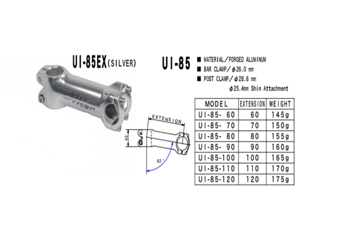Nitto UI-85EX A-Head Stem 26mm Bar Clamp  28.6mm Steerer Clamp All Sizes - Image 4 of 4