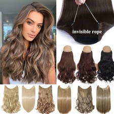 Natural Transpant Rope Hair Extension Wire In Artificial Wavy Straight Hairpiece