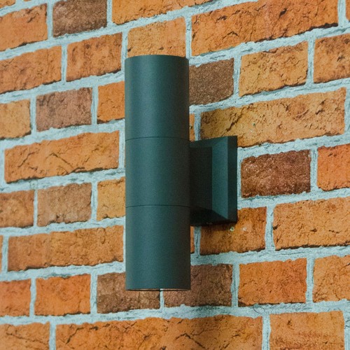 Wandlampe außen Up Down Haus IP44 Anthrazit E27 Ø 6,5 cm Modern Aluminium B-Ware