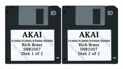 Akai S1000 / S5000 Set of Two Floppy Rich Brass SN81007