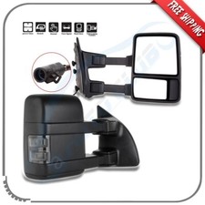 For 99-07 Ford F250 F350 F450 F550 Power Heated Smoke Signal Towing Mirrors Pair