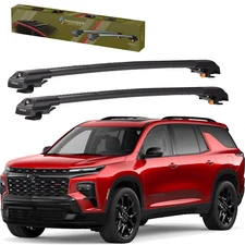 Roof Racks Cross Bars For Chevrolet Chevy Traverse 2018-2026 Alum Black Lockable
