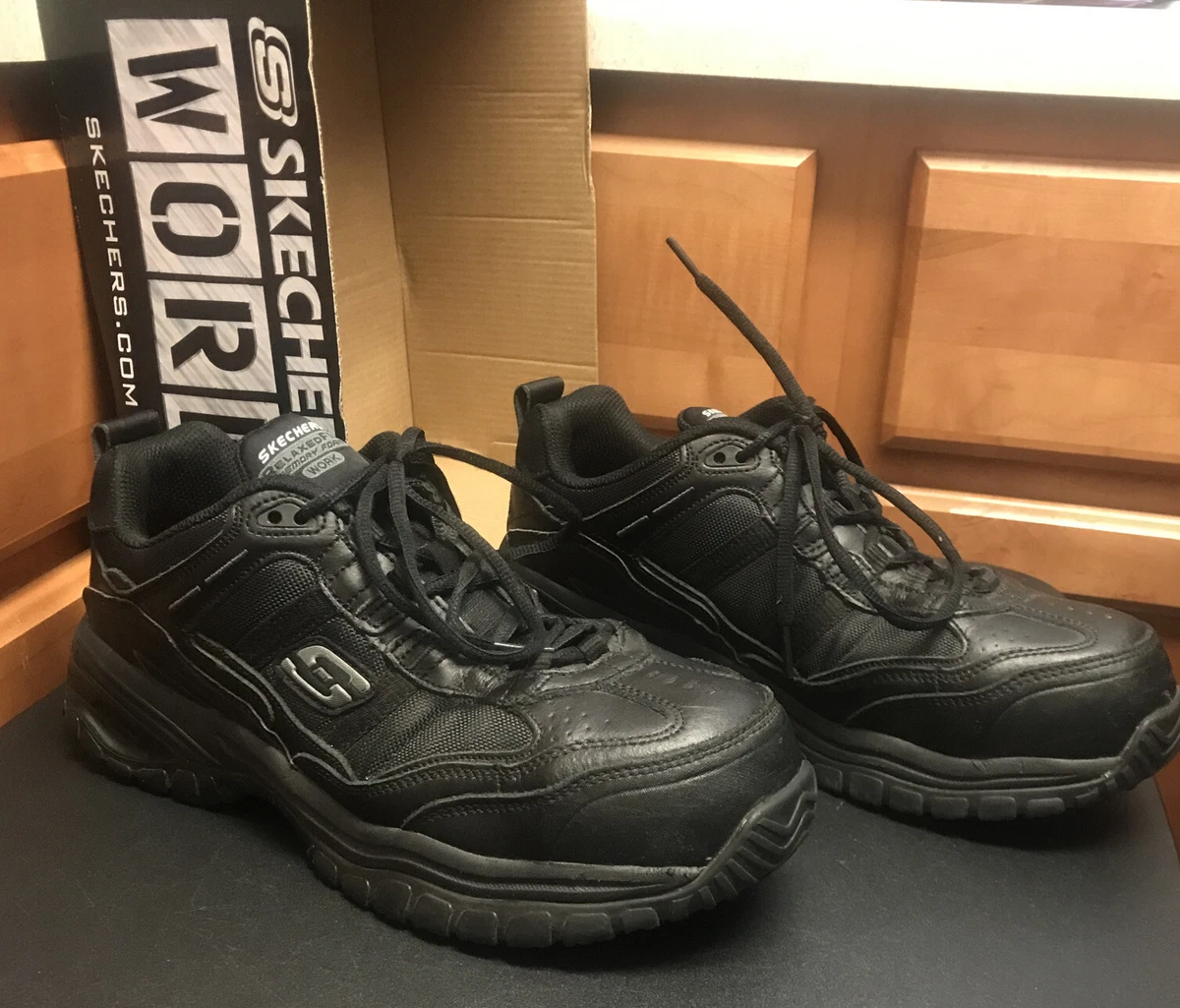 Skechers 77013 Work Relaxed Fit Soft Stride Mavin Black Shoes Men