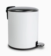 Round Metal 5 Liter/1.3 Gallon Step Trash Can with Removable Liner & Soft Close