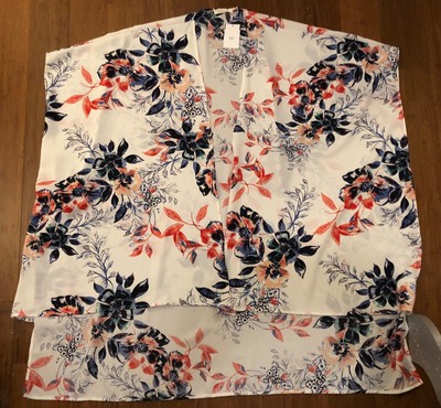 Kimono New NWT Mon Ami L Asian Inspired Floral High Low Short Sleeve Romantic