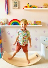 Wooden balance wobble yoga board montessori made in UK kids adult gift