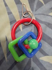 Bird plastic cage toy on metal chain  16cm long