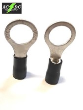 RING TERMINAL 14-12 VINYL 3/8" BLACK 25 PK CRIMP CONNECTORS AWG WIRE AUTO