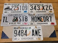1990s-2000s Georgia License Plates 5x Custom Plates/ Antique Auto & More Rare
