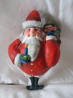 6" SANTA Skinny Leg w/ Toy Bag & Candle Xmas Ornament Resin Plastic Type Hanging — photo 2