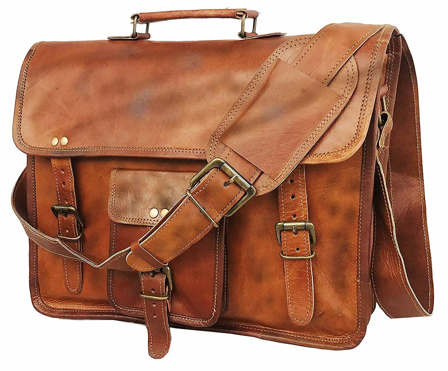 Leather Padded Briefcase Laptop Macbook Attache Satchel Briefcase Aircabin Bag