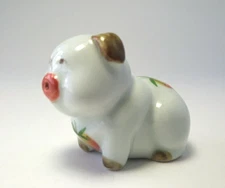 Hand Painted Pig Figurine Salt Shaker  Replacement Strawberry Farm Vtg