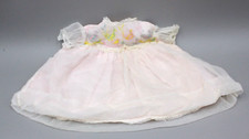 Vintage Baby Dress 6-9m  No Tags Pink Lace Overlay Embroidered Ducks Adorable