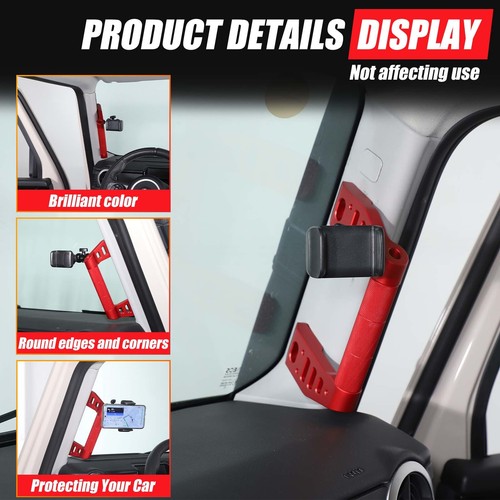 Red Alloy A Pillar Grab Handle W Mobile Phone Bracket For Ineos Grenadier 20-24 - Picture 20 of 24