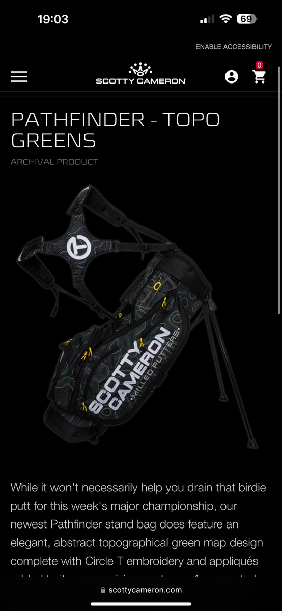 Scotty Cameron 2024 Masters Topo Green Pathfinder Golf Stand Bag