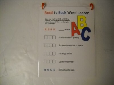 Educational Word Ladders Write-On Wipe-Off Flip Booklet Laminated Brand New Neat