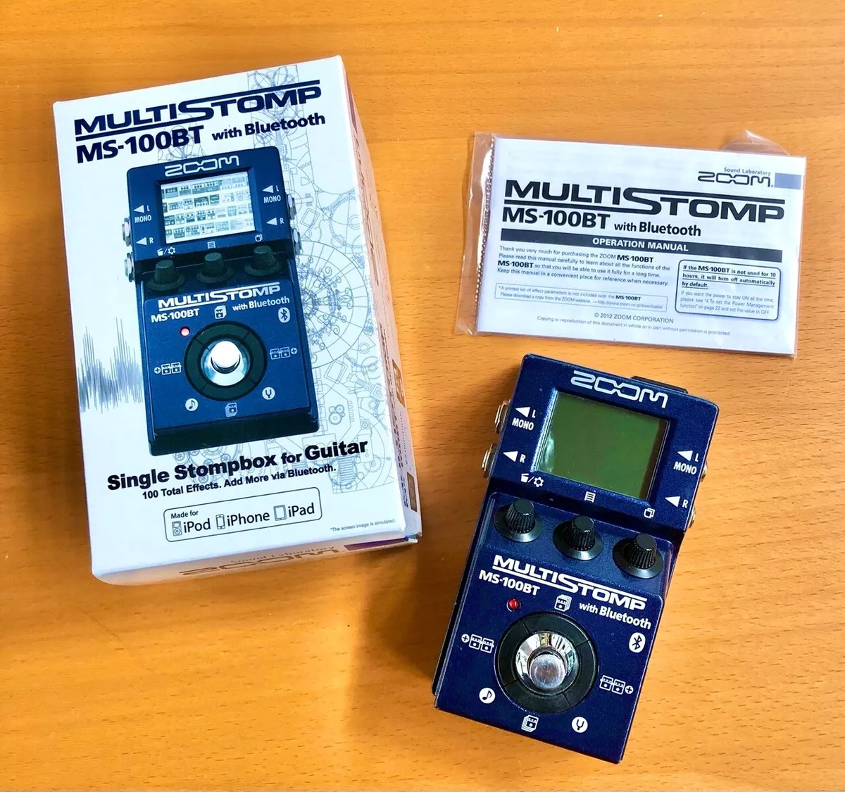 ZOOM MS 100BT Bluetooth Multi Stomp guitar effects pedal works
