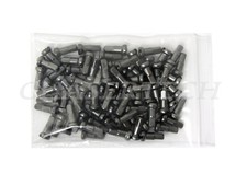 MTB Road BMX Bike 7075 Alloy Spoke Nipples 2.0mm 14G 1/2" 100 Pcs Metal Gray