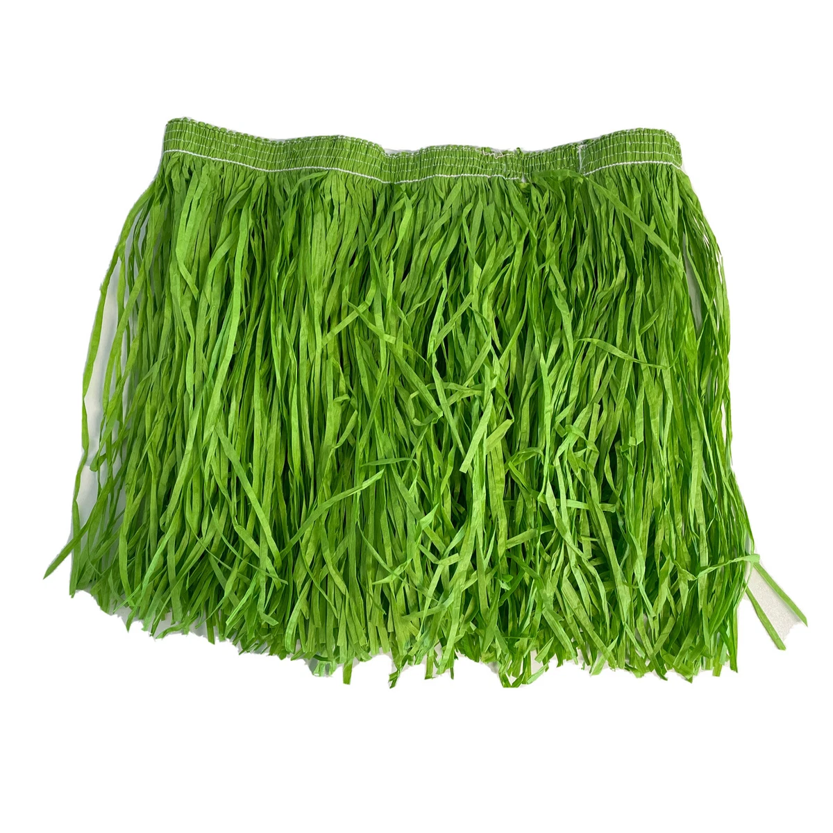 Adult Luau Green Raffia Grass Skirt Elastic Waist ( Fits up to 36 Waist)  Length