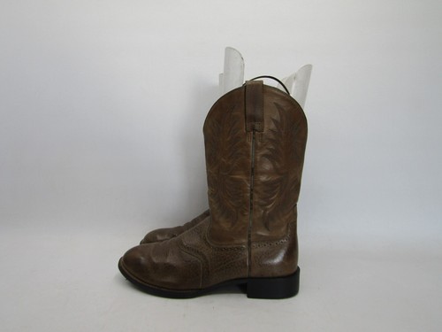 Ariat Mens Size 11 D Brown Leather Stockman Cowboy Western Boots