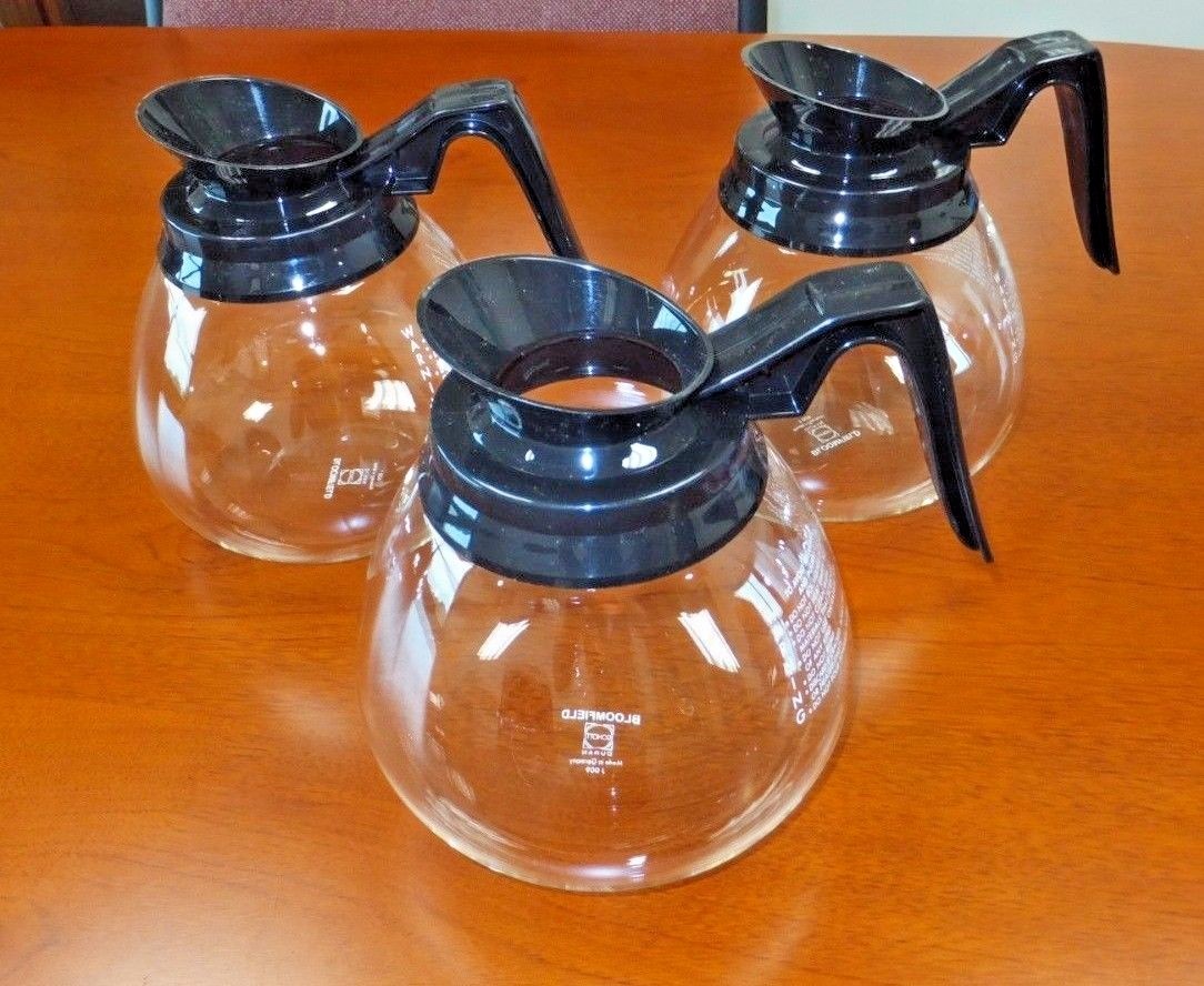 Lot of 3 ~ Coffee Pot/Decanter/Carafe ~ Black 64oz for Commercial BUNN Machines
