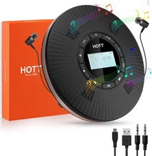 HOTT CD Player Portable with 4 Speakers Portable CD Player with 5.3 Bluetooth an