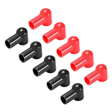 Battery Terminal Insulating Rubber Protector Covers 22mmx17mm Red Black 5 Pairs