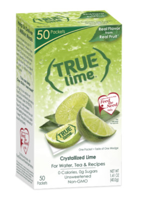 True Lemon Crystallized Lemon, Orange, Lime Real Flavor From Real Fruit 50 Packs