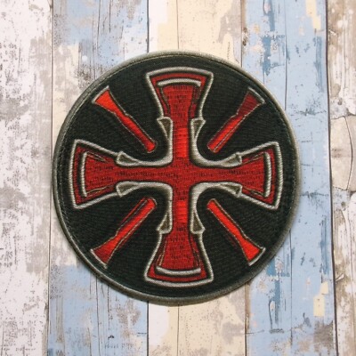 Knight Templar Patch Iron-on Applique Christian Badge Cross Crusader Medieval
