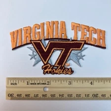 VIRGINIA TECH HOKIES Vintage 1980s Official NCAA Embroidered Iron-On Logo Patch